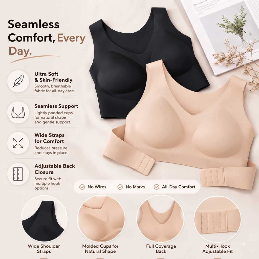 Seamless Cross-Back Support Bralette