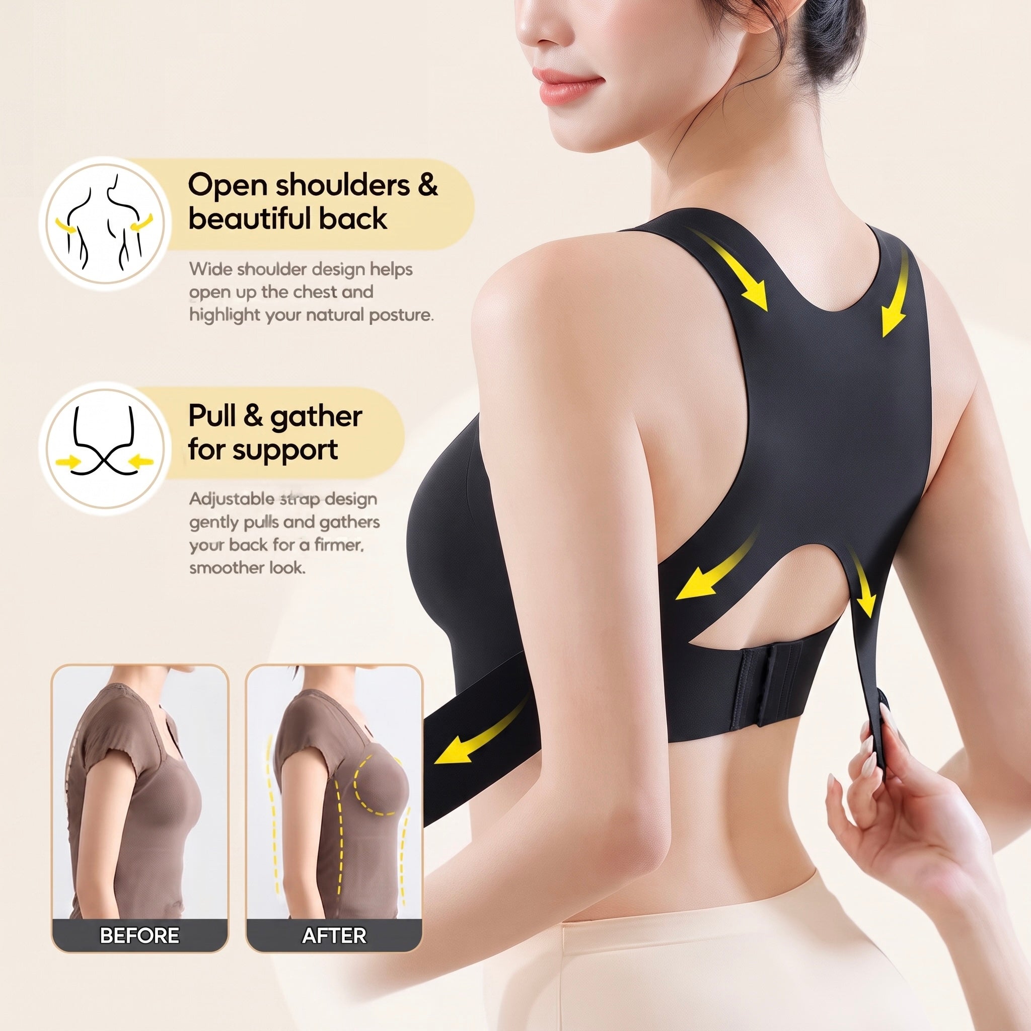 Seamless Cross-Back Support Bralette