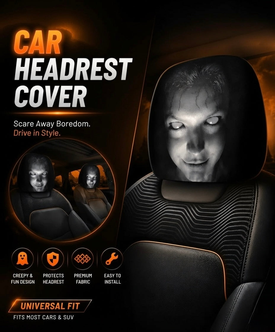 Horror Face Car Headrest Covers