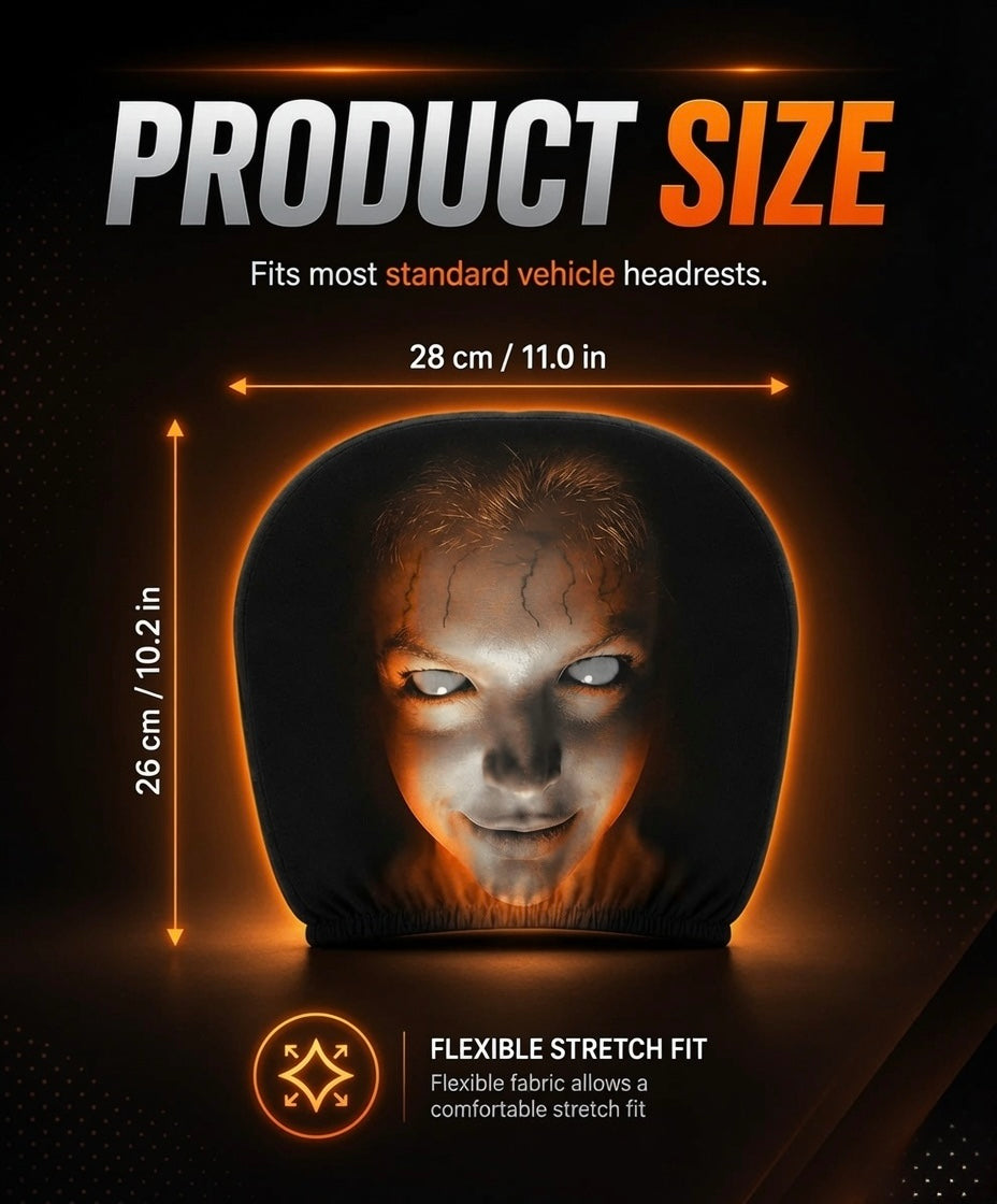 Horror Face Car Headrest Covers