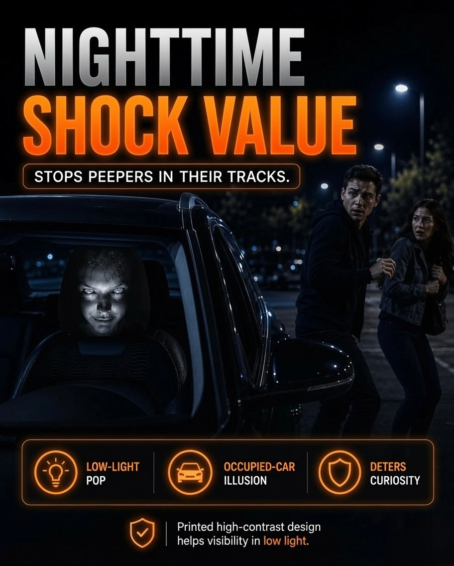Horror Face Car Headrest Covers