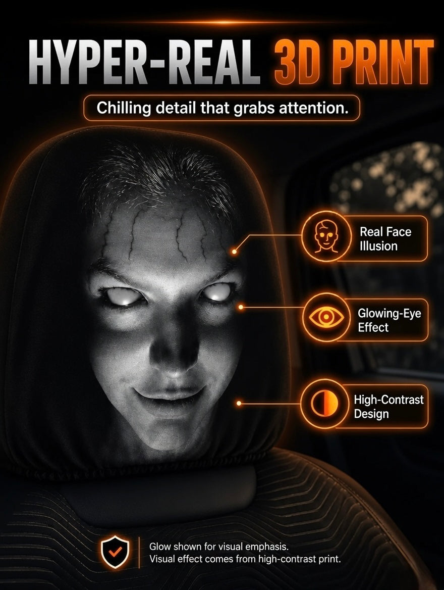 Horror Face Car Headrest Covers