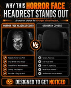 Horror Face Car Headrest Covers