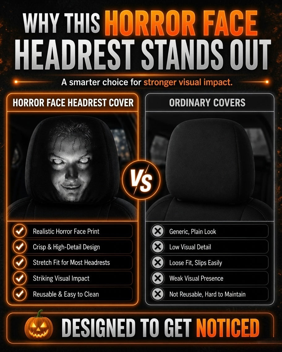 Horror Face Car Headrest Covers