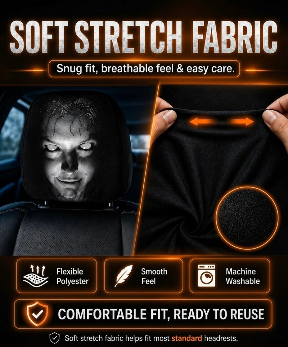 Horror Face Car Headrest Covers